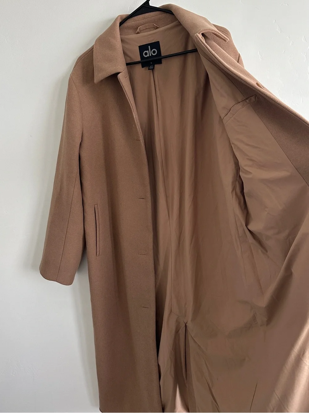 ALO Yoga Wool Metro Long Coat - Toasted Almond Brown - Small